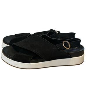 Via Spiga Delila Slingback Platform Strappy Summer Sandals Black Size 10